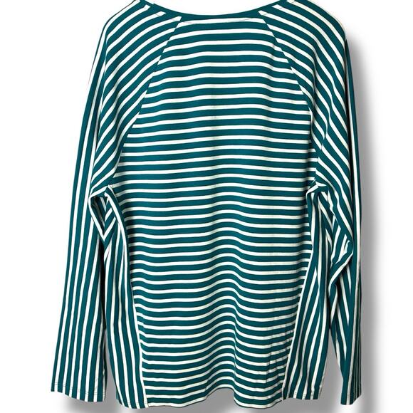 Chico's Ponte Knit Tunic Women's Size 3 (XL) Jade Abstract Stripe Comfort Office - Picture 2 of 6